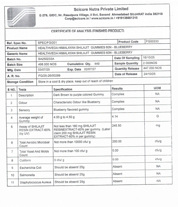 HEALTH VEDA HIMALAYAN SHILAJIT